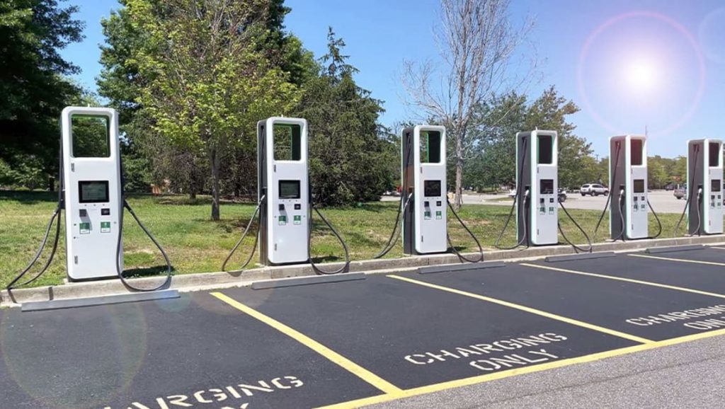 Electric car charging station